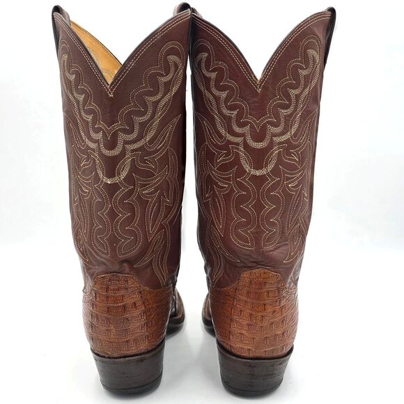 Vintage Justin Boots Rare Exotic Hornback Alligator 10D Cowboy Western Boots CBC - Picture 9 of 14